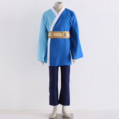 Anime White Hair Snake Master Wind Ninja Cosplay Costume Outfit with Headband for Men Kids