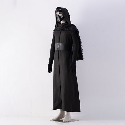 Movie Star Wars Kylo Ren Ben Solo Cosplay Costume Black Outfits with Mask Men Kids Halloween