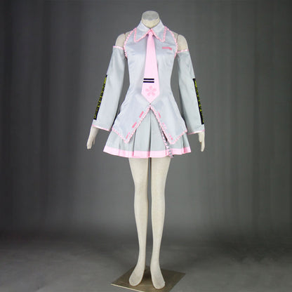 Vocaloid Costumes Spring Sakura Miku Cosplay Silver Outfit with Accessories Women and Kids