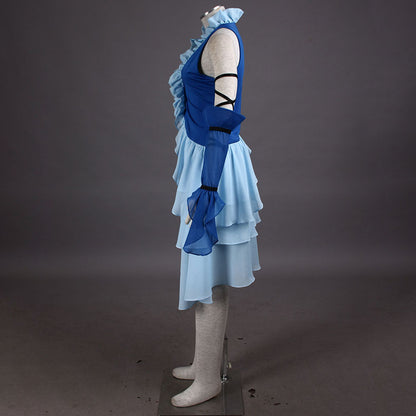 Game Final Fantasy 10 Yuna Singer Cosplay Costume Outfits with Accessories Women Kids Halloween