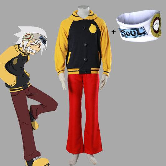Anime Soul Eater The Soul Cosplay Costume Hoodie full Outfit Men and Kids Halloween