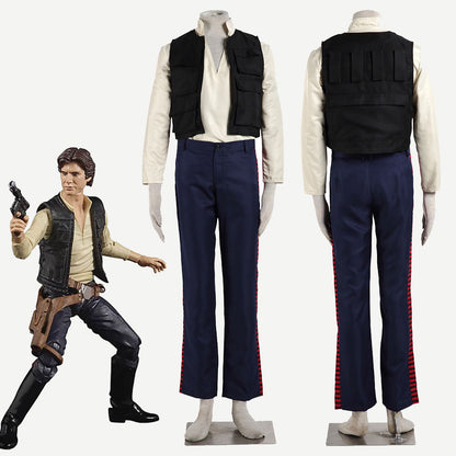 Movie Star Wars Han Solo Cosplay Costume Outfits Men Kids Halloween