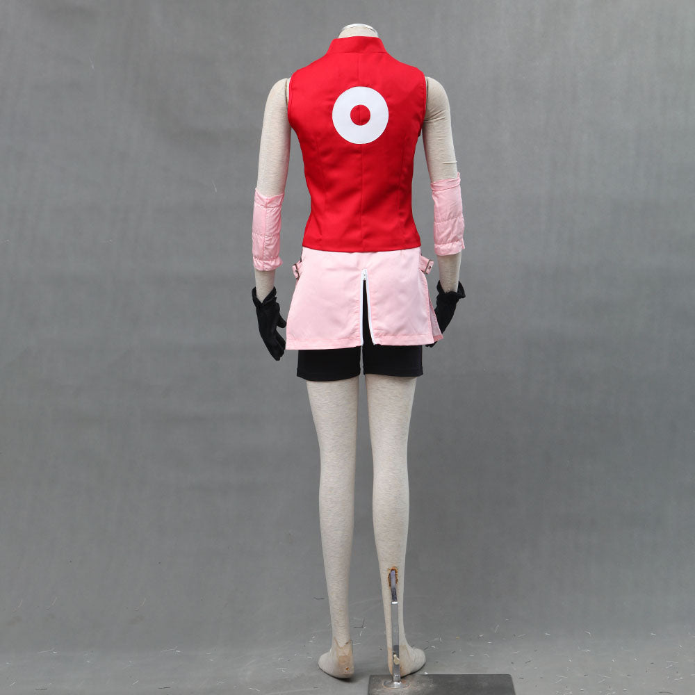 Anime Naruto Shippuden Cosplay Sakura Costume Women Kids Halloween