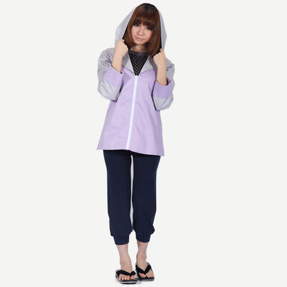 Anime White-Eyed Princess Ninja Cosplay Costume Light Purple Hooded Outfit for Women Kids
