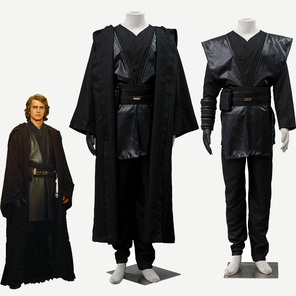 Movie Star Wars Anakin Skywalker Darth Vader Cosplay Costume full Outfits Men Kids Halloween