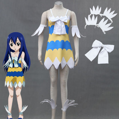 Anime Fairy Tail Wendy Marvell First Appearance Cosplay Costume Dress Women Kids Halloween
