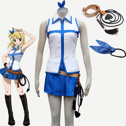Anime Fairy Tail Lucy Heartfilia Cosplay Costume Uniform with Eridanus Women Kids Halloween