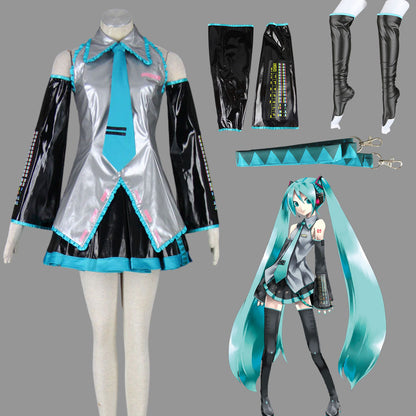 Vocaloid Costumes Hatsune Miku Rody Cosplay Silver Outfit with Accessories Women and Kids
