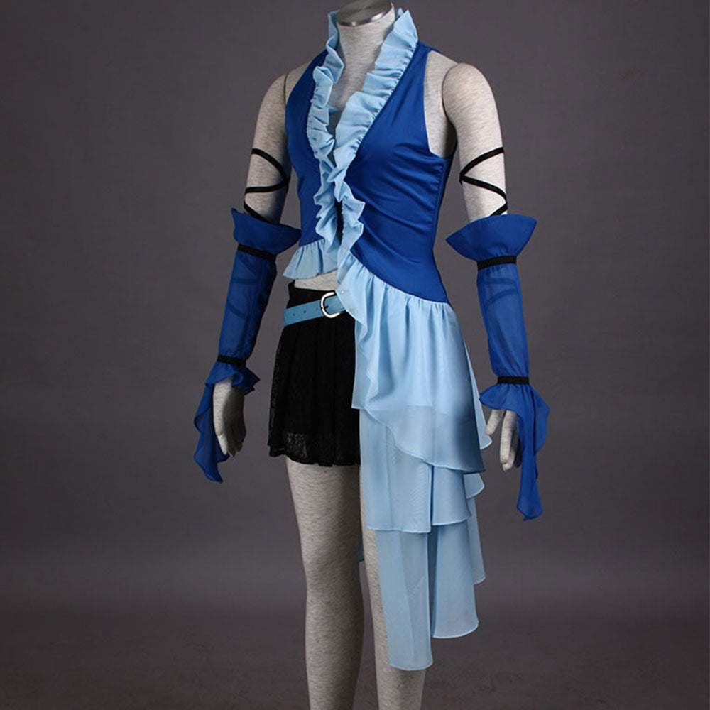 Game Final Fantasy 10 Yuna Singer Cosplay Costume Outfits with Accessories Women Kids Halloween