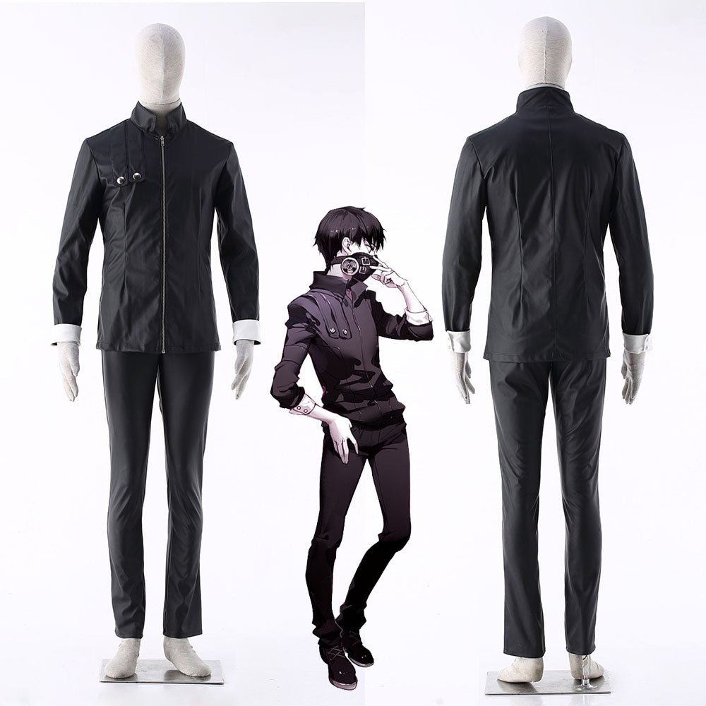 Anime Tokyo Ghoul Kaneki Ken Cosplay Costume Black Suits Men and Kids Halloween