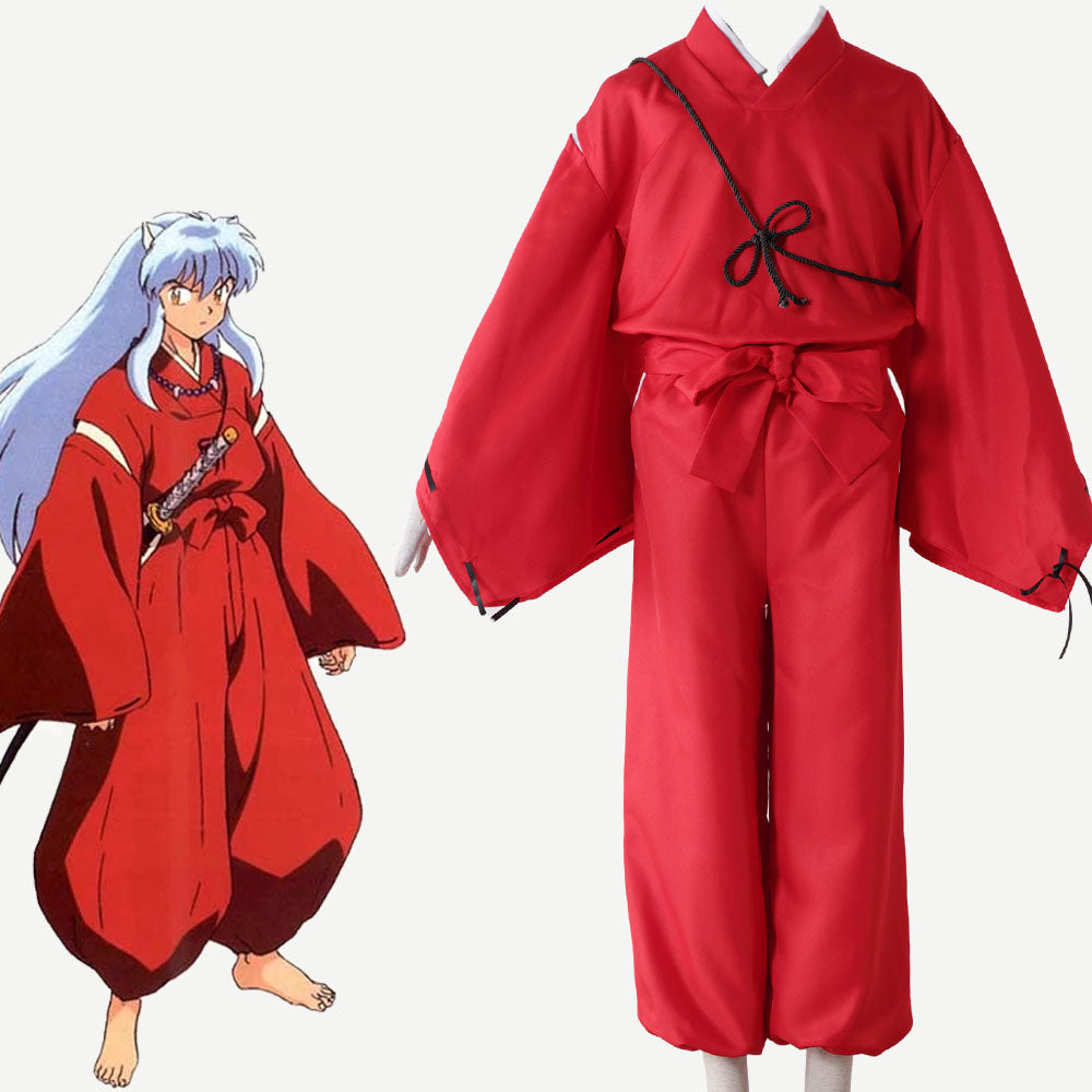 Anime Inuyasha Dog Yaksha Dog Demon Cosplay Costume Kimono Outfit Men and Kids Halloween