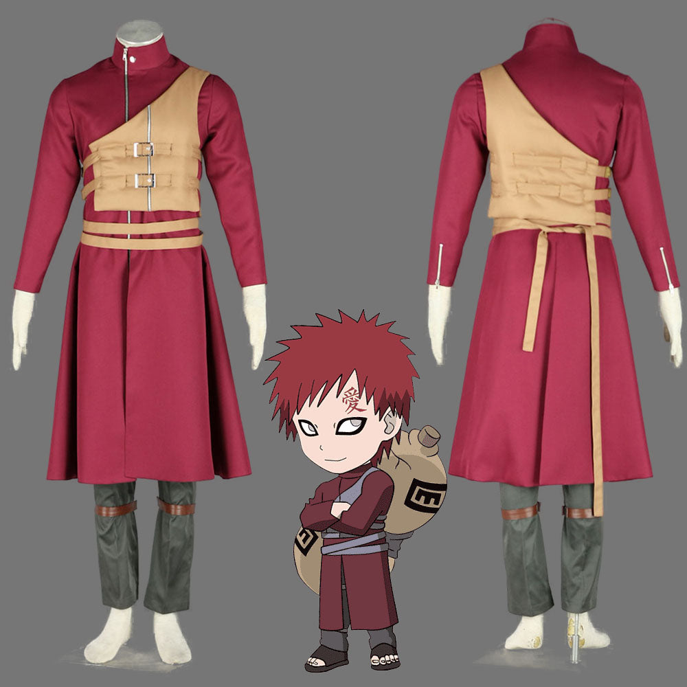 Anime Naruto Shippuden Cosplay Gaara Costume Men Kids Halloween