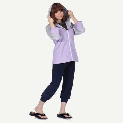 Anime White-Eyed Princess Ninja Cosplay Costume Light Purple Hooded Outfit for Women Kids