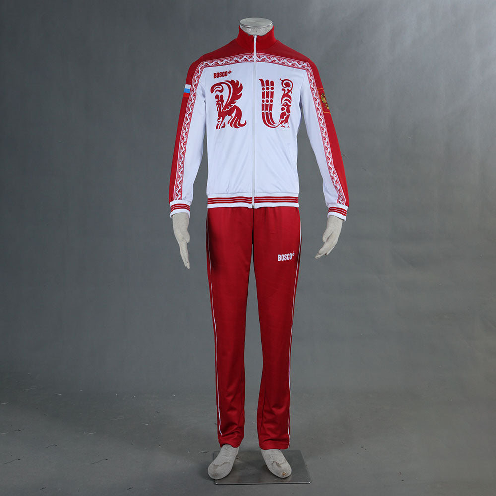Anime YURI!!! on ICE Victor Nikiforov Cosplay Costume Red Suits Men and Kids Halloween