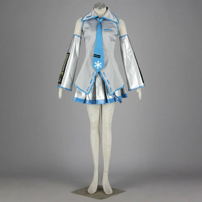 Vocaloid Costumes Yuki Snow Miku Cosplay full Outfit with Accessories Women and Kids