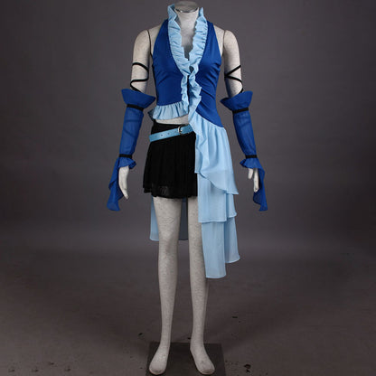 Game Final Fantasy 10 Yuna Singer Cosplay Costume Outfits with Accessories Women Kids Halloween