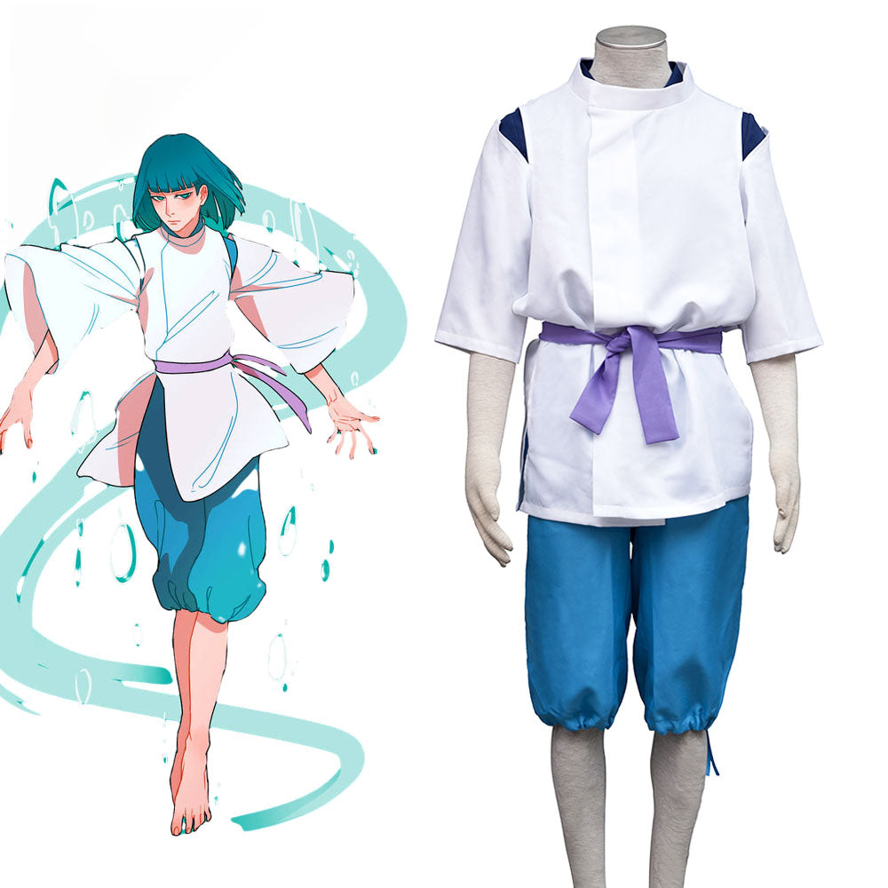 Anime Spirited Away Costume Haku The White Dragon Cosplay Outfits Men and Kids Halloween