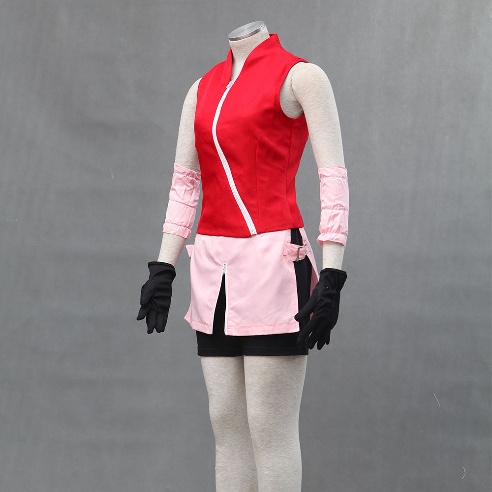 Anime Naruto Shippuden Cosplay Sakura Costume Women Kids Halloween