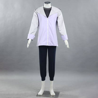 Anime White-Eyed Princess Ninja Cosplay Costume Light Purple Hooded Outfit for Women Kids
