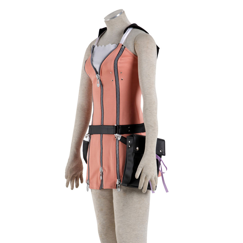 Game Kingdom Hearts Kairi Cosplay Costume Outfit with Bag Accessories Women and Kids Halloween