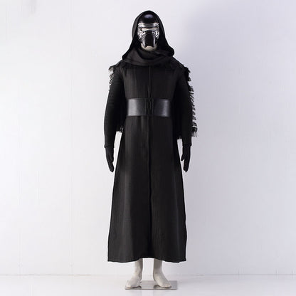 Movie Star Wars Kylo Ren Ben Solo Cosplay Costume Black Outfits with Mask Men Kids Halloween