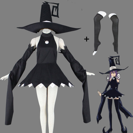 Anime Soul Eater Demon Cat Beja Cosplay Costume Outfits with Hat Women and Kids Halloween