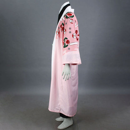 Anime Straw Hat Floral Haori Swordsman Cosplay Costume Set for Men and Kids