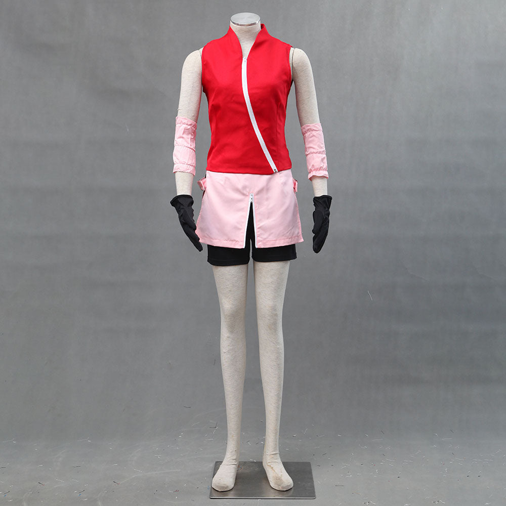 Anime Naruto Shippuden Cosplay Sakura Costume Women Kids Halloween