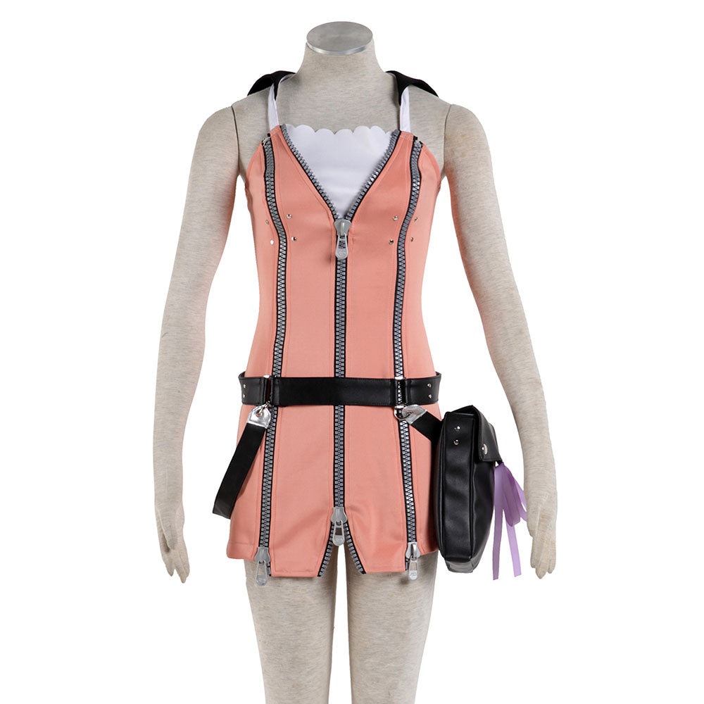 Game Kingdom Hearts Kairi Cosplay Costume Outfit with Bag Accessories Women and Kids Halloween
