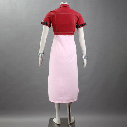 Game Final Fantasy 7 Aerith Gainsborough Cosplay Costume with Accessories Women Kids Halloween
