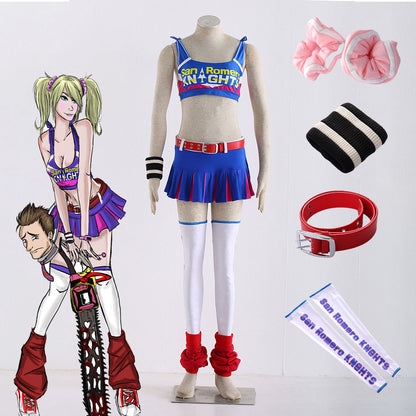 Halloween Game Lollipop Chainsaw Juliet Cheerleading Costume Cosplay full Suits Women and Kids