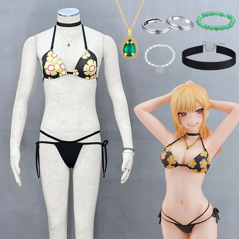 My Dress-Up Darling Kitagawa Marin Cosplay Costume Swimsuits with Accessories Women and Kids Halloween
