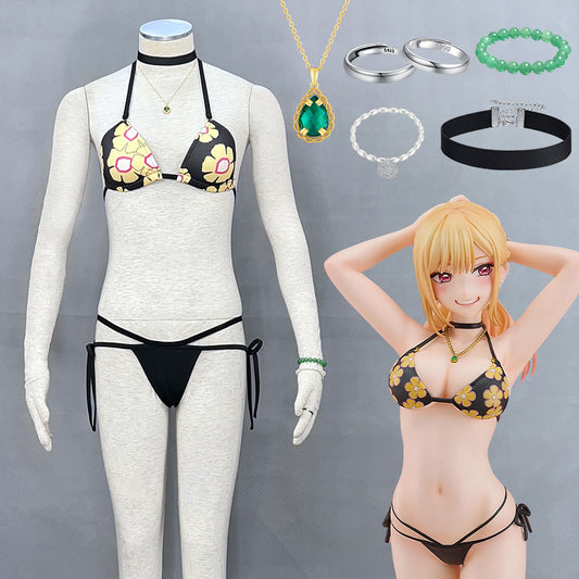 My Dress-Up Darling Kitagawa Marin Cosplay Costume Swimsuits with Accessories Women and Kids Halloween