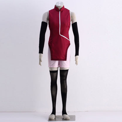 Anime Next Gen Red Glasses Ninja Girl Cosplay Outfit with Accessories for Women Kids