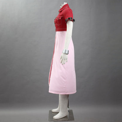Game Final Fantasy 7 Aerith Gainsborough Cosplay Costume with Accessories Women Kids Halloween