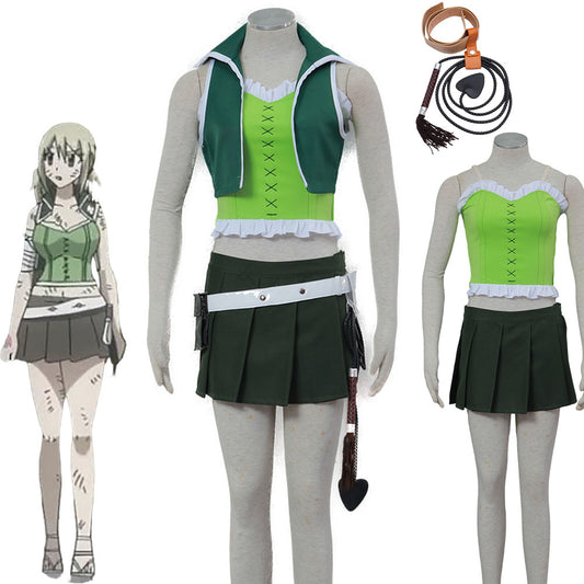 Anime Fairy Tail Lucy Heartfilia Cosplay Costume Green Outfits with Eridanus Women Kids Halloween
