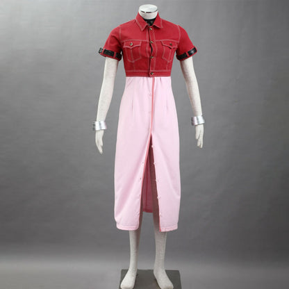 Game Final Fantasy 7 Aerith Gainsborough Cosplay Costume with Accessories Women Kids Halloween