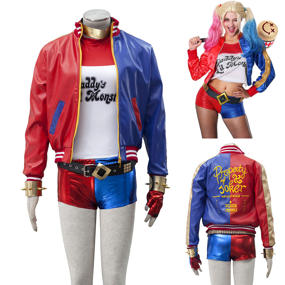 The Suicide Squad Female Joker Harley Quinn Cosplay Costume full Outfits Women and Kids Halloween