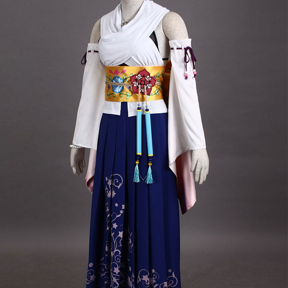 Final Fantasy X 10 Yuna Cosplay Costume Full Outfit with Accessories Women Kids Halloween