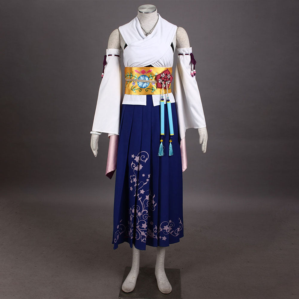 Final Fantasy X 10 Yuna Cosplay Costume Full Outfit with Accessories Women Kids Halloween