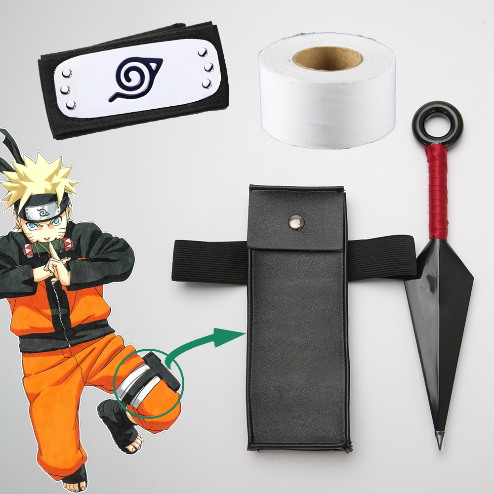 Anime Naruto Shippuden Naruto Sasuke Sakura Kakashi Ninja Leg Bag Kunai Cosplay Accessories