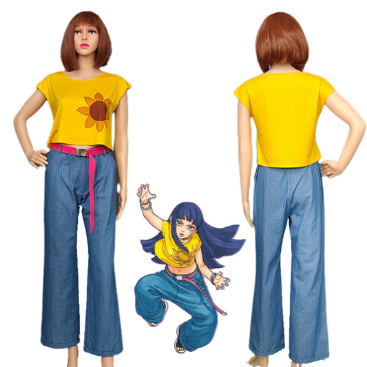 Anime Naruto Boruto Cosplay Uzumaki Himawari Costume Women Kids Halloween