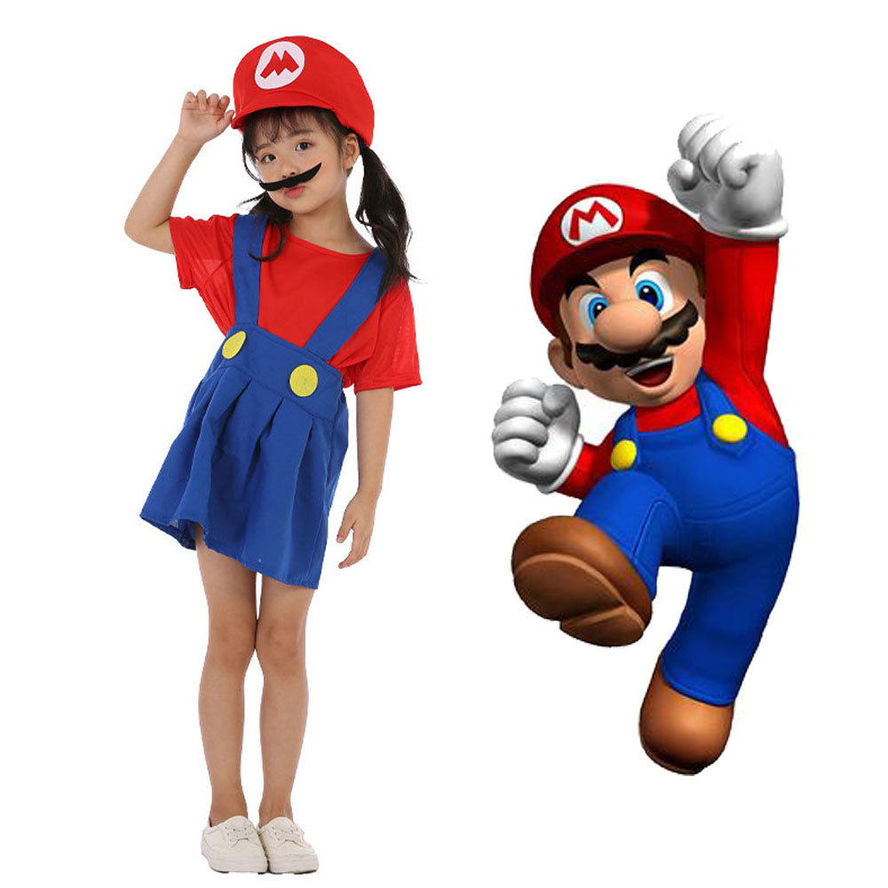 Super Mario Bros Costume Mario and Luigi Cosplay Outfits for Kids
