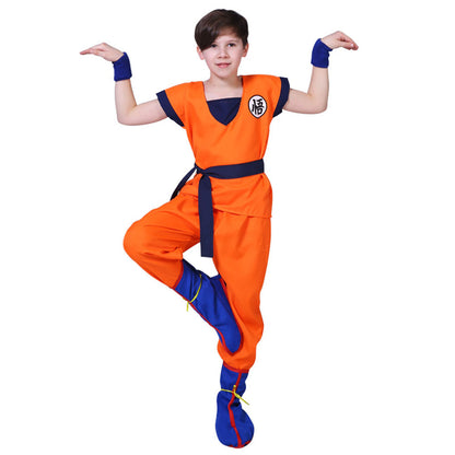 Dragon Ball Son Goku Training Costume full Outfits Chinese Character 'Turtles' Men and Kids
