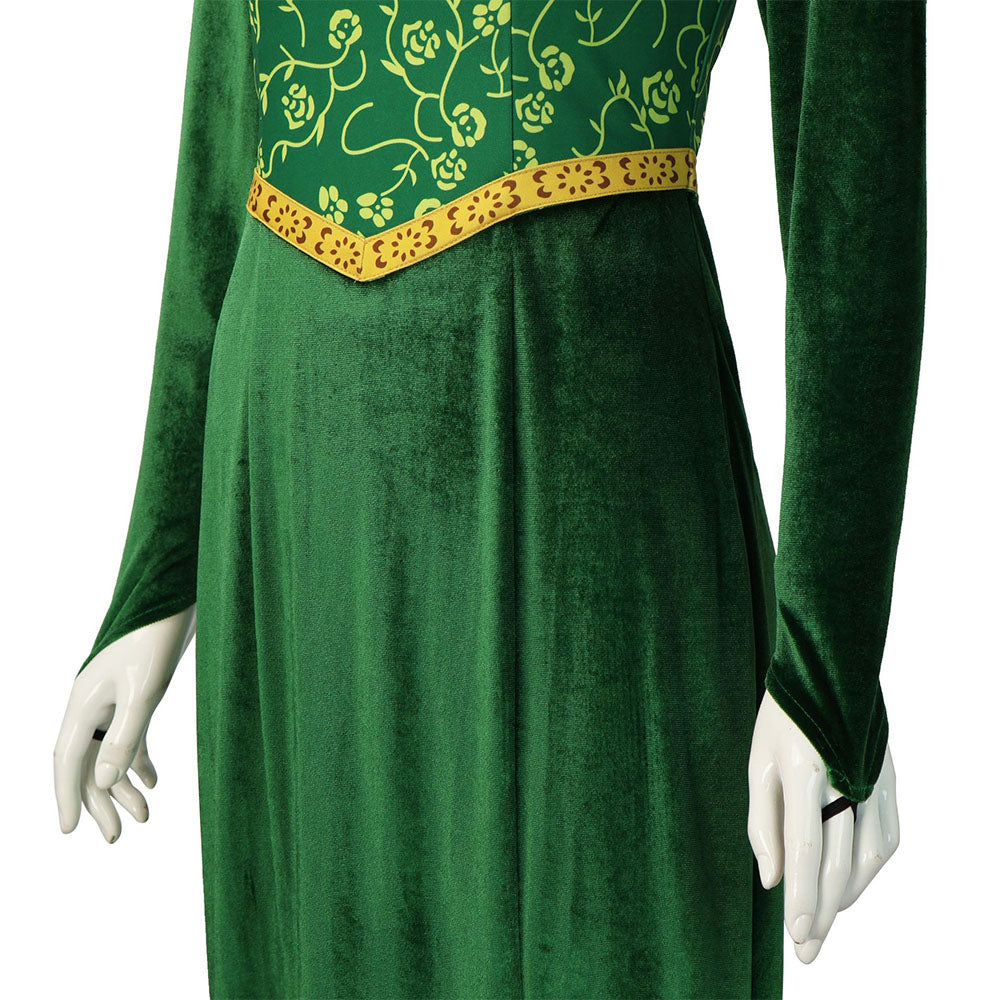 Shrek! Costume Princess Fiona Cosplay Green Dress for Women and Kids Halloween