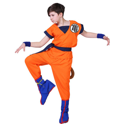 Dragon Ball Son Goku Training Costume full Outfits Chinese Character 'Turtles' Men and Kids