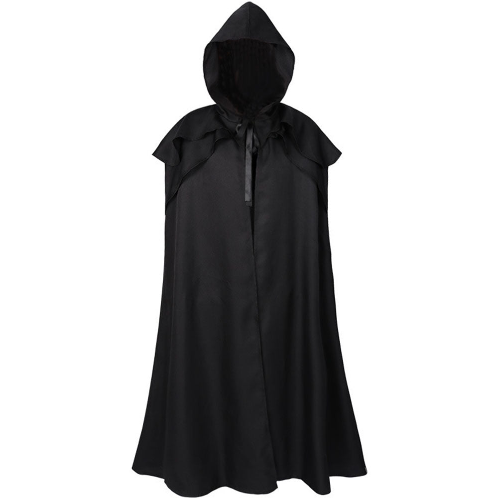Medieval Monk Cosplay Costume Solid Color Long Cloak with Hooded Unisex Halloween