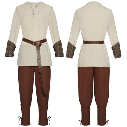 Halloween Costume Pirates of the Caribbean Medieval Pirate Cosplay full Outfits for Men