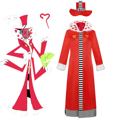 Hazbin Hotel Valentino Cosplay Costume Red full Outfit for Men Halloween