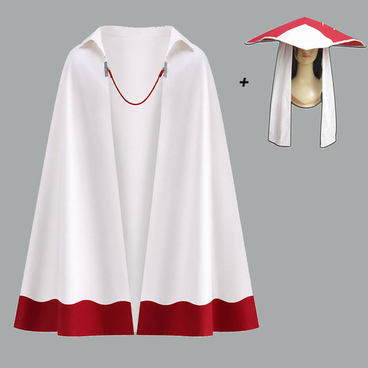 Anime Orange 7th Village Ninja Leader Cosplay Cloak with Leader Hat for Men Kids Halloween